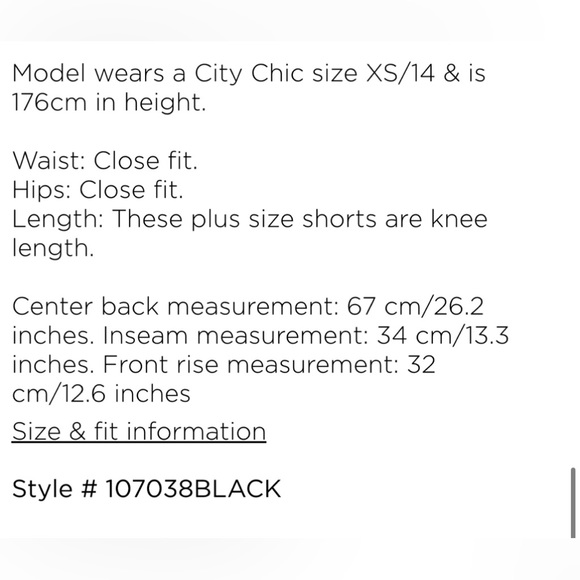 City Chic Super High Waist Knee Length
Short - black SZ 16 - Picture 9 of 11